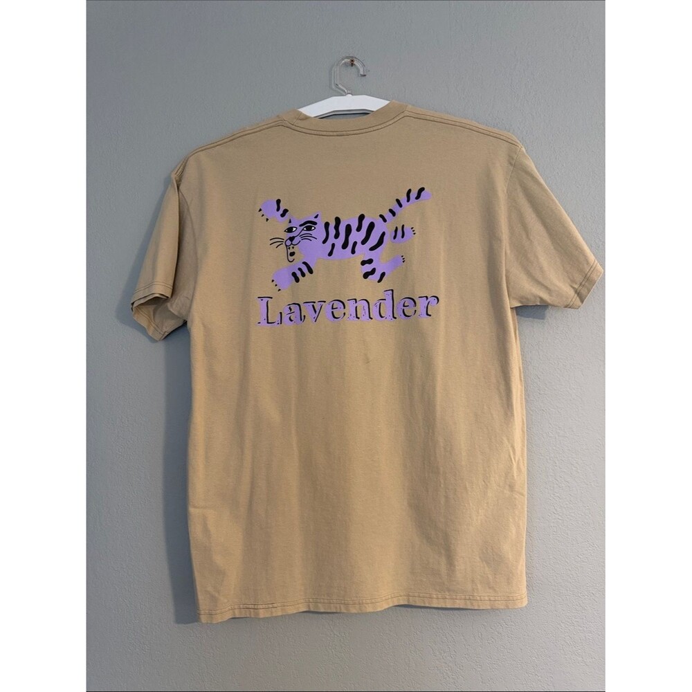 Lavender Bengal Tiger Graphic T-Shirt White Streetwear Tee Size XL